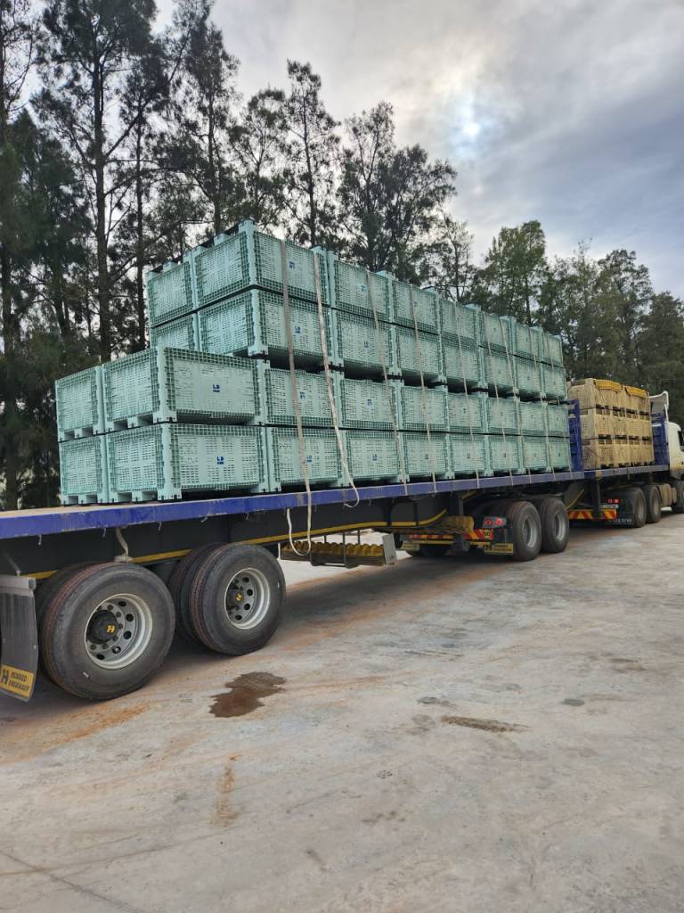 Bulk bins on truck, ready for delivery